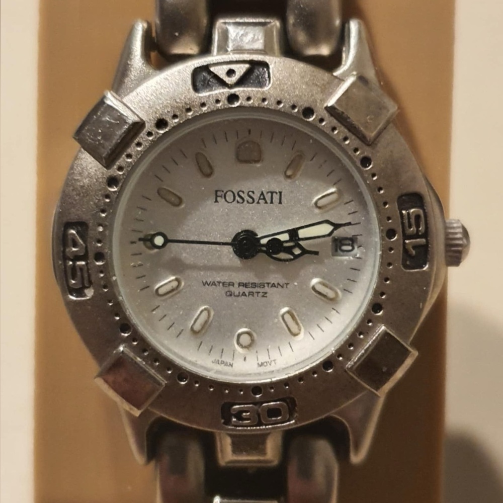 Vintage Fossatti Silver Women's Diver Watch w/Date